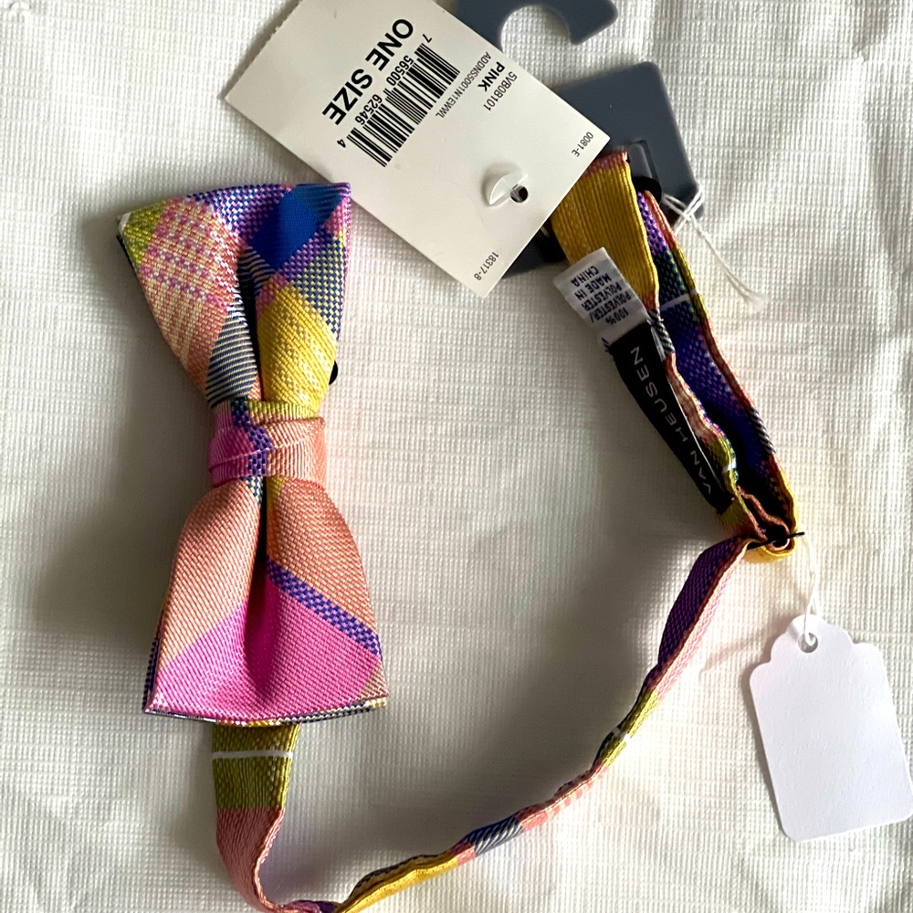 Pink/Blue Van Heussen Bow Tie